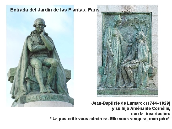 Entrada del Jardín de las Plantas, París Jean-Baptiste de Lamarck (1744– 1829) y su