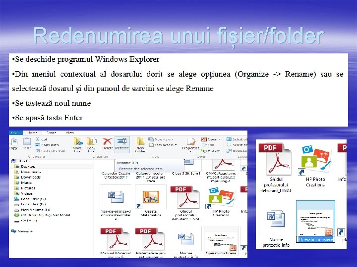 Redenumirea unui fișier/folder 