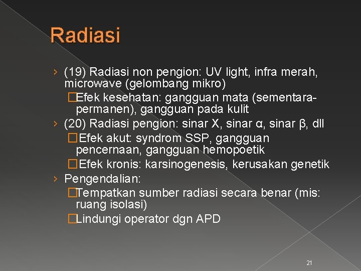 Radiasi › (19) Radiasi non pengion: UV light, infra merah, microwave (gelombang mikro) �Efek