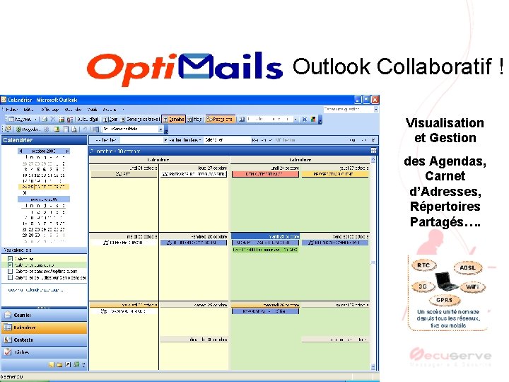 Outlook Collaboratif ! Visualisation et Gestion des Agendas, Carnet d’Adresses, Répertoires Partagés…. 