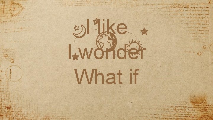 I like I wonder What if 28 