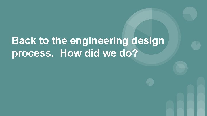 Back to the engineering design process. How did we do? 
