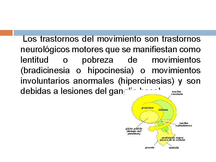 Los trastornos del movimiento son trastornos neurológicos motores que se manifiestan como lentitud o