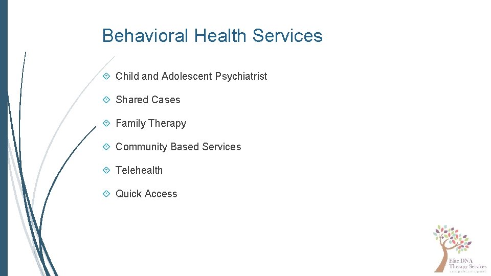 Behavioral Health Services Child and Adolescent Psychiatrist Shared Cases Family Therapy Community Based Services