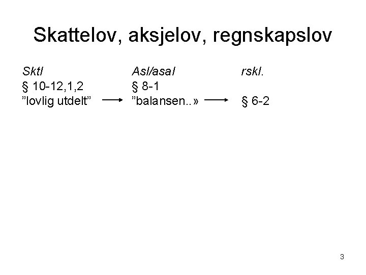 Skattelov, aksjelov, regnskapslov Sktl § 10 -12, 1, 2 ”lovlig utdelt” Asl/asal § 8