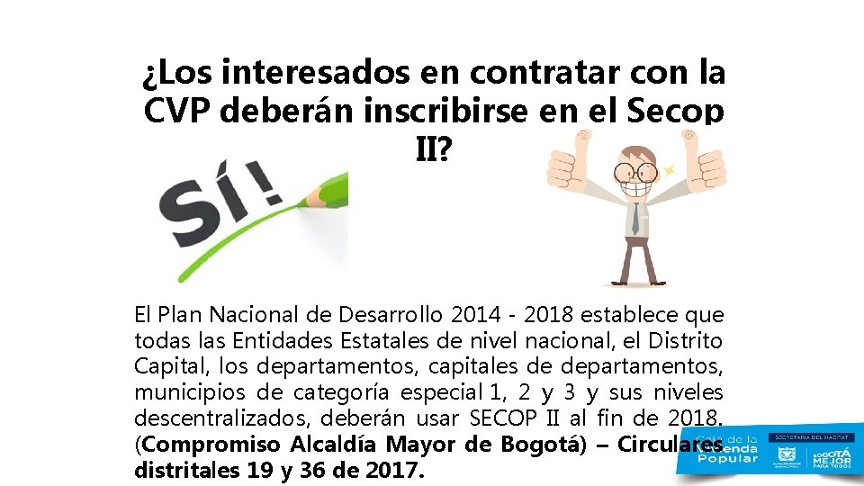 ¿Los interesados en contratar con la CVP deberán inscribirse en el Secop II? El