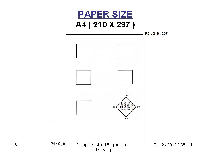 PAPER SIZE A 4 ( 210 X 297 ) 18 Computer Aided Engineering Drawing