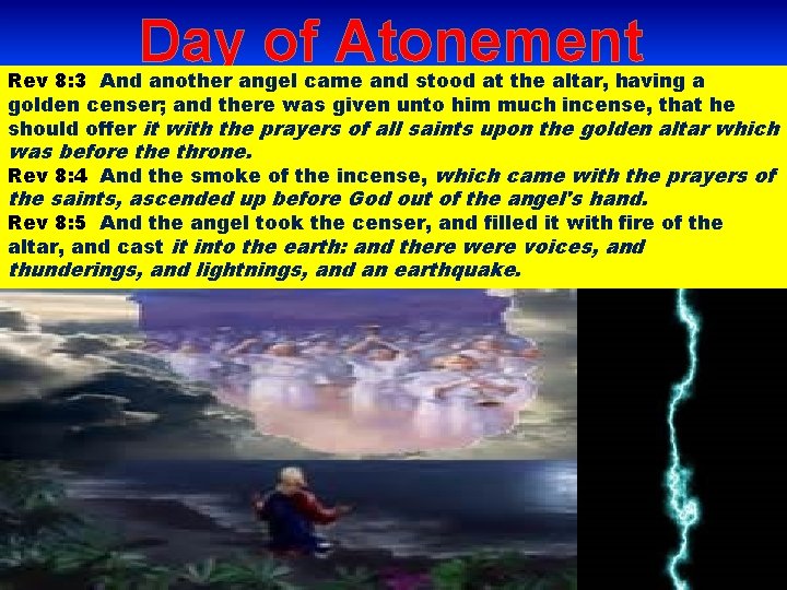 Day of Atonement Rev 8: 3 And another angel came and stood at the