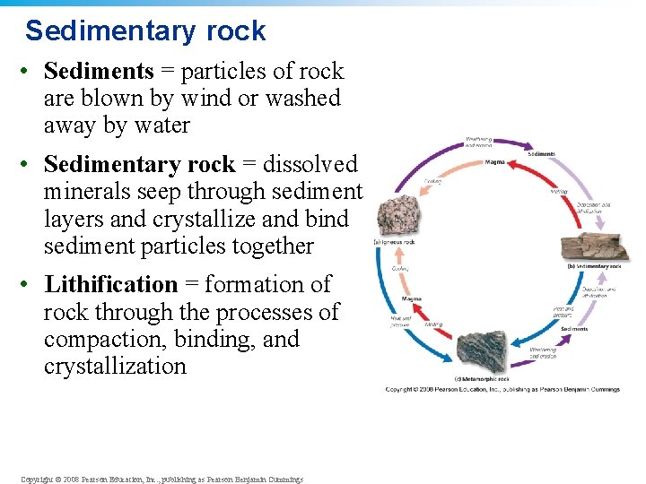 Sedimentary rock • Sediments = particles of rock are blown by wind or washed