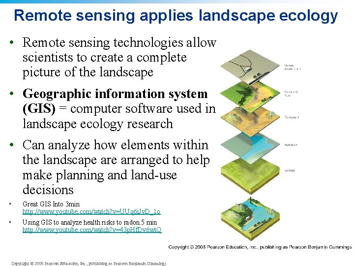 Remote sensing applies landscape ecology • Remote sensing technologies allow scientists to create a