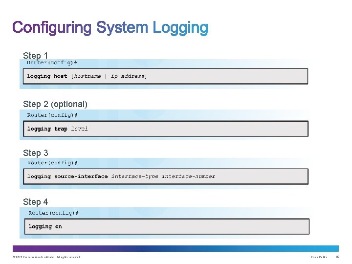 Step 1 Step 2 (optional) Step 3 Step 4 © 2013 Cisco and/or its