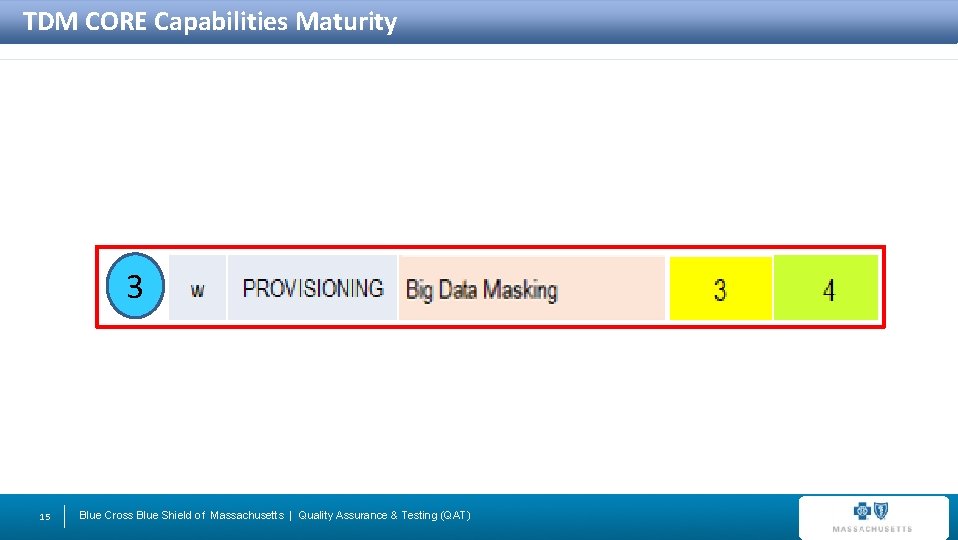 TDM CORE Capabilities Maturity 3 15 Blue Cross Blue Shield of Massachusetts | Quality