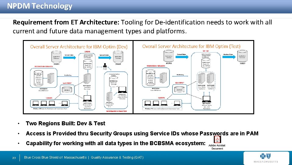 NPDM Technology Requirement from ET Architecture: Tooling for De-identification needs to work with all