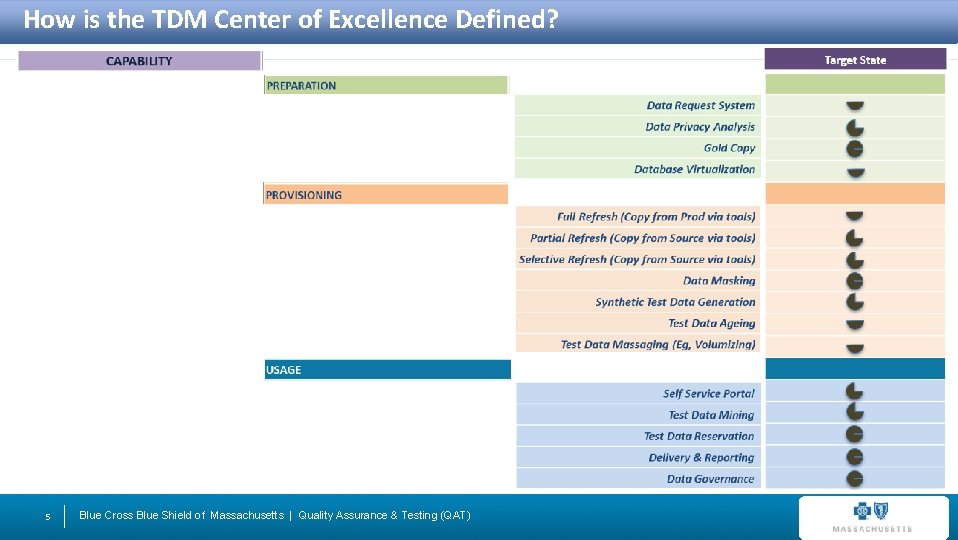 How is the TDM Center of Excellence Defined? 5 Blue Cross Blue Shield of