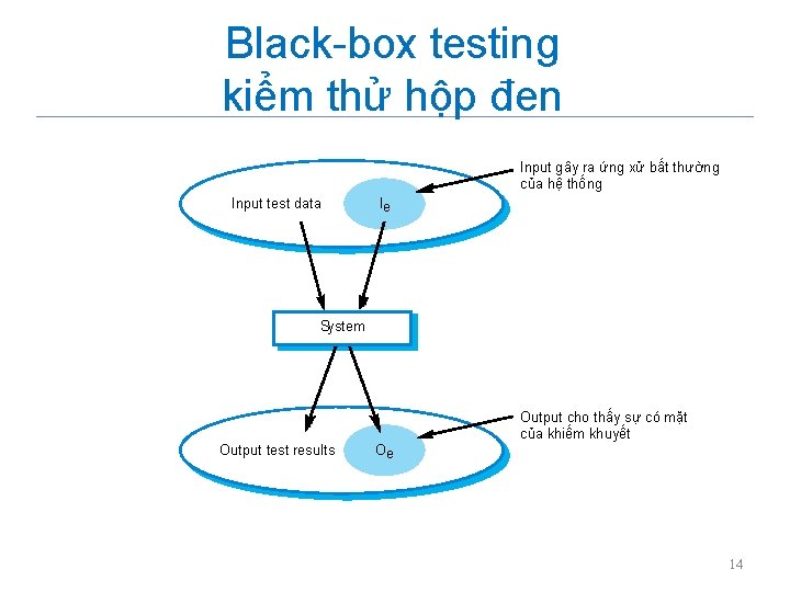 Black-box testing kiểm thử hộp đen Input gây ra ứng xử bất thường của