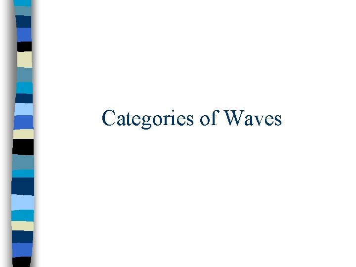 Categories of Waves Categories of Waves