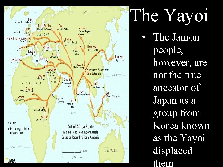 The Yayoi • The Jamon people, however, are not the true ancestor of Japan