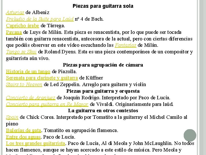 Piezas para guitarra sola Asturias de Albeniz Preludio de la Suite para Laúd nº