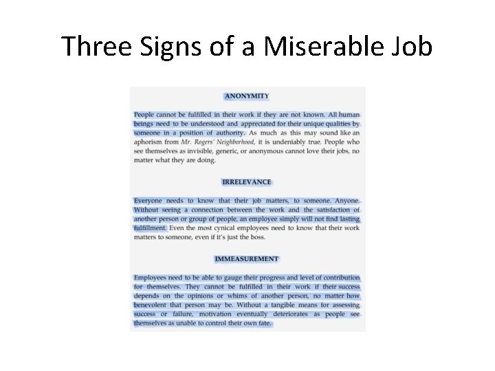 Three Signs of a Miserable Job 