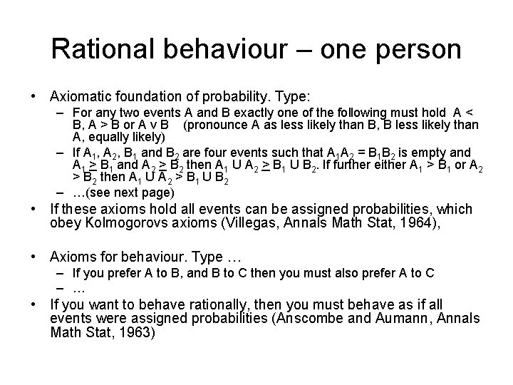 Bayesian Rationality Statistical Methods Bayesian methods 3 Daniel Thorburn Stockholm