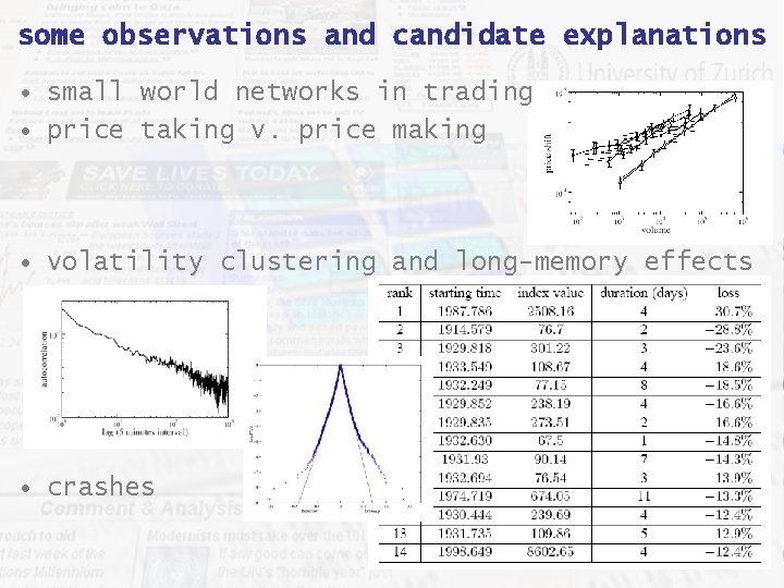 some observations and candidate explanations • small world networks in trading • price taking