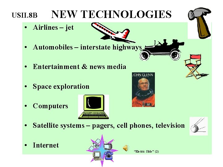 USII. 8 B NEW TECHNOLOGIES • Airlines – jet • Automobiles – interstate highways