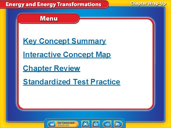 Key Concept Summary Interactive Concept Map Chapter Review Standardized Test Practice 