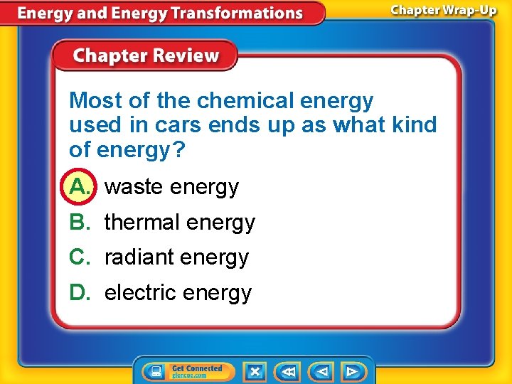 Most of the chemical energy used in cars ends up as what kind of