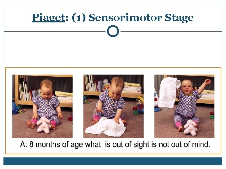Piaget: (1) Sensorimotor Stage 