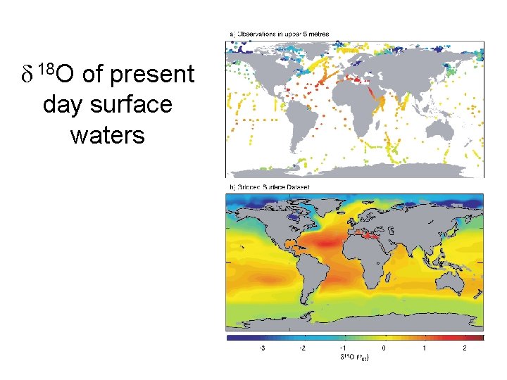 δ 18 O of present day surface waters 