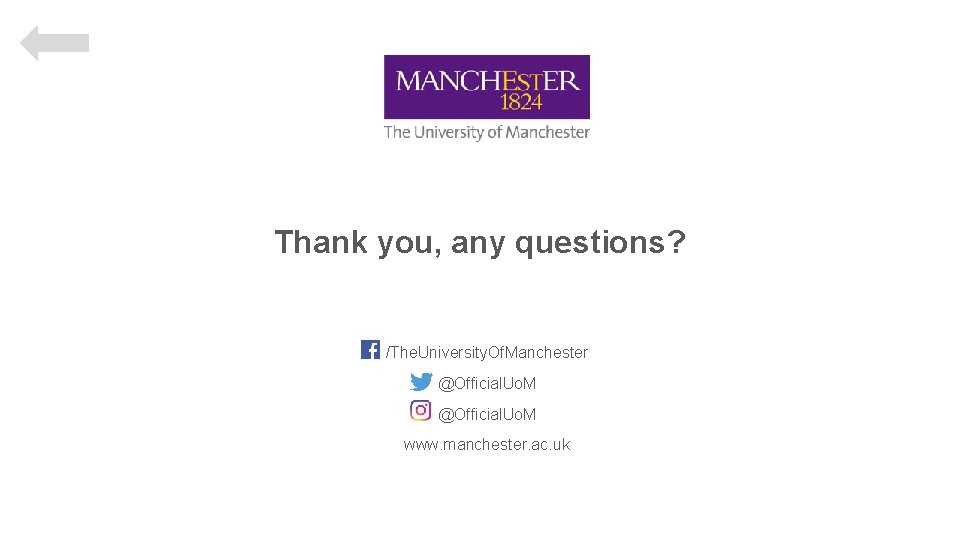 Thank you, any questions? /The. University. Of. Manchester @Official. Uo. M www. manchester. ac.