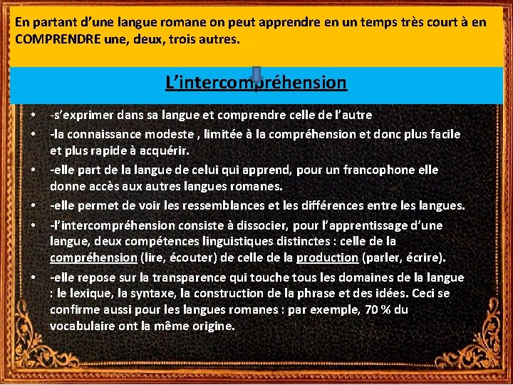 En partant d’une langue romane on peut apprendre en un temps très court à En partant d’une langue romane on peut apprendre en un temps très court à