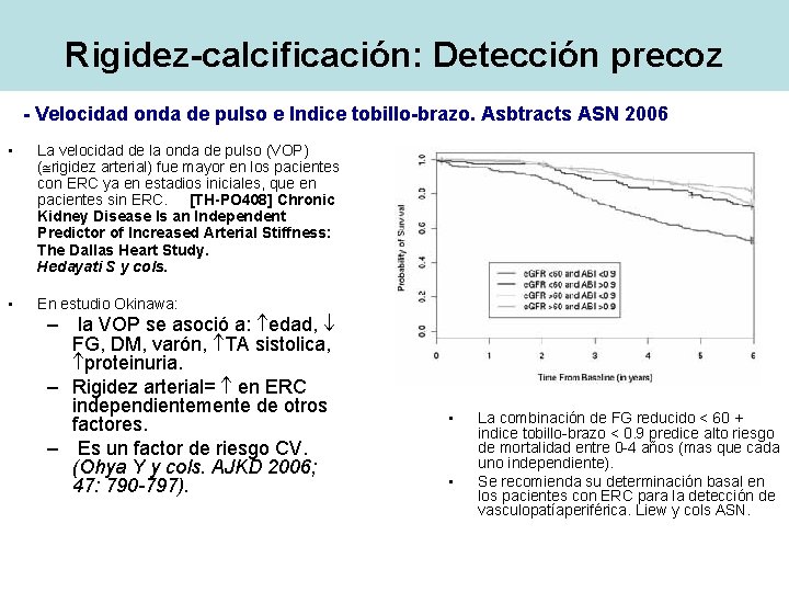 Rigidez-calcificación: Detección precoz - Velocidad onda de pulso e Indice tobillo-brazo. Asbtracts ASN 2006