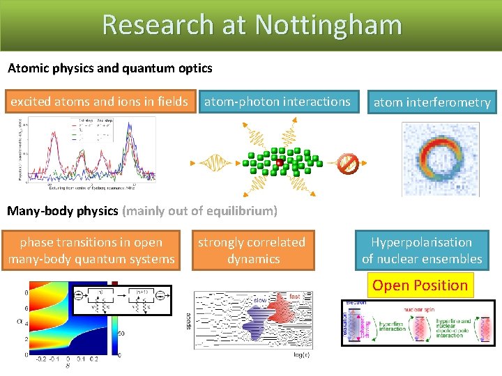 Research at Nottingham Atomic physics and quantum optics excited atoms and ions in fields