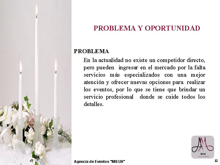 PROBLEMA Y OPORTUNIDAD PROBLEMA En la actualidad no existe un competidor directo, pero pueden