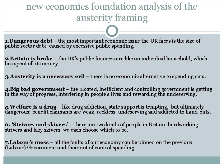 new economics foundation analysis of the austerity framing 1. Dangerous debt – the most