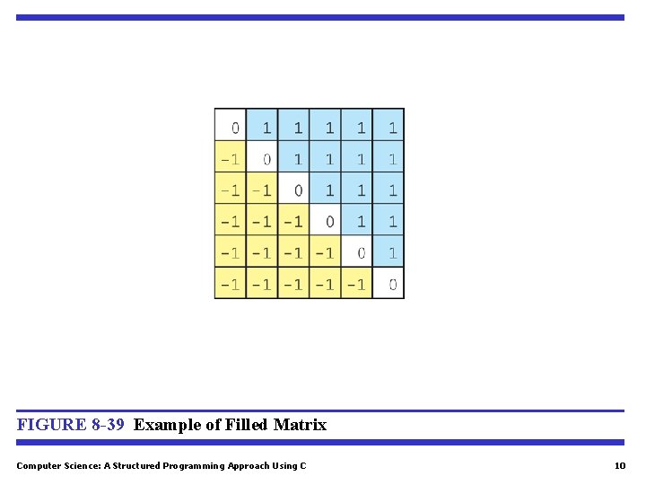 FIGURE 8 -39 Example of Filled Matrix Computer Science: A Structured Programming Approach Using