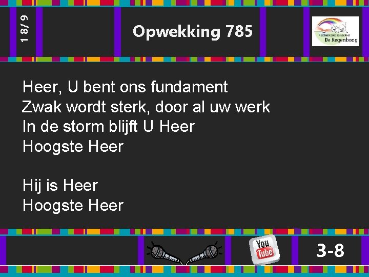 1 8/ 9 Opwekking 785 Heer, U bent ons fundament Zwak wordt sterk, door 1 8/ 9 Opwekking 785 Heer, U bent ons fundament Zwak wordt sterk, door