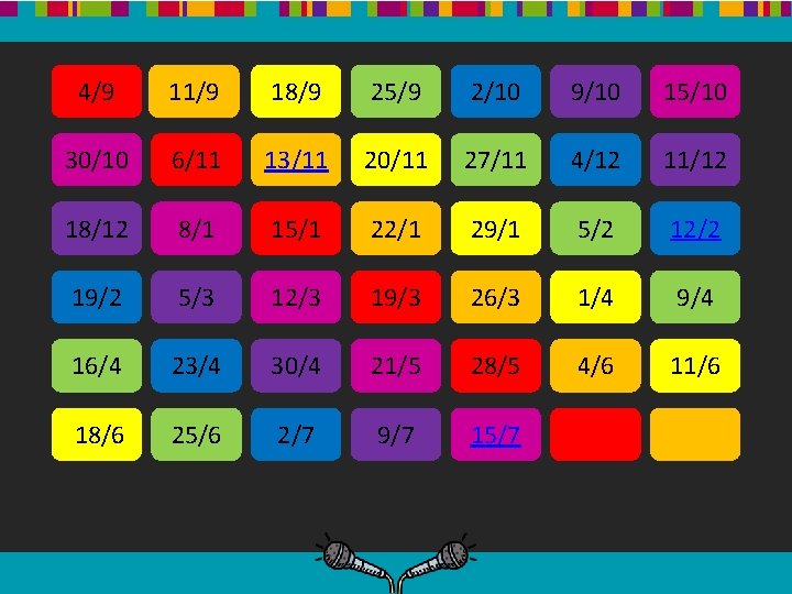 4/9 11/9 18/9 25/9 2/10 9/10 15/10 30/10 6/11 13/11 20/11 27/11 4/12 11/12 4/9 11/9 18/9 25/9 2/10 9/10 15/10 30/10 6/11 13/11 20/11 27/11 4/12 11/12