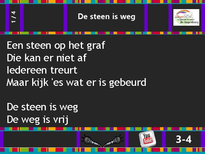 1/4 De steen is weg Een steen op het graf Die kan er niet 1/4 De steen is weg Een steen op het graf Die kan er niet