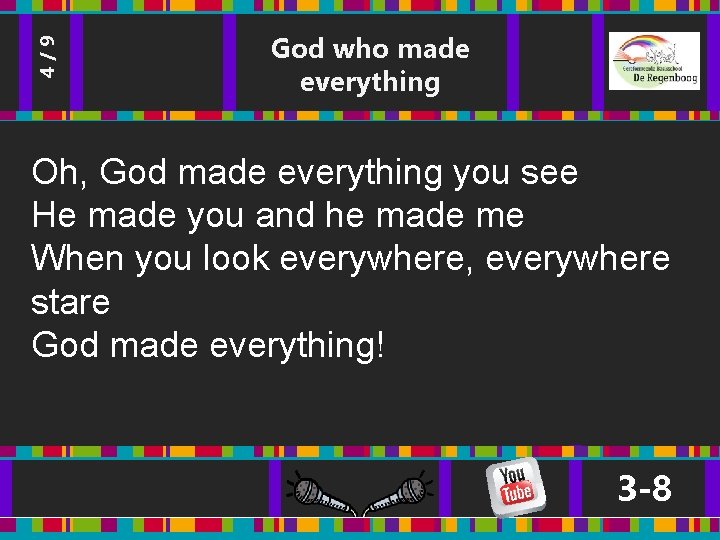 4/9 God who made everything Oh, God made everything you see He made you 4/9 God who made everything Oh, God made everything you see He made you