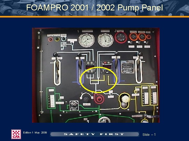 FOAMPRO 2001 / 2002 Pump Panel Edition 1 May 2009 Slide – 1 FOAMPRO 2001 / 2002 Pump Panel Edition 1 May 2009 Slide – 1
