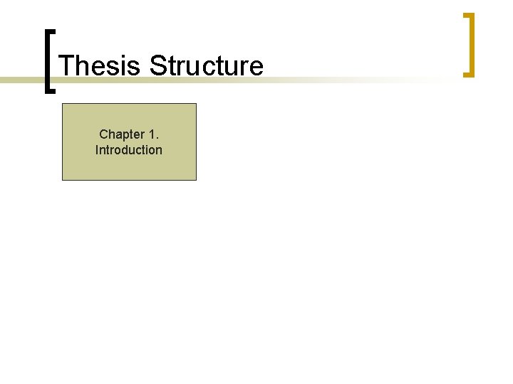 Thesis Structure Chapter 1. Introduction 
