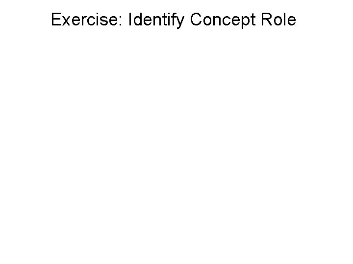 Exercise: Identify Concept Role 