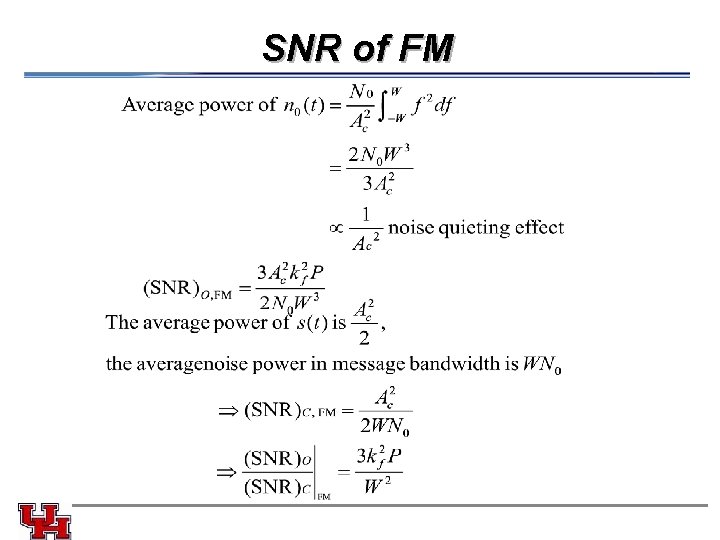 SNR of FM 71 