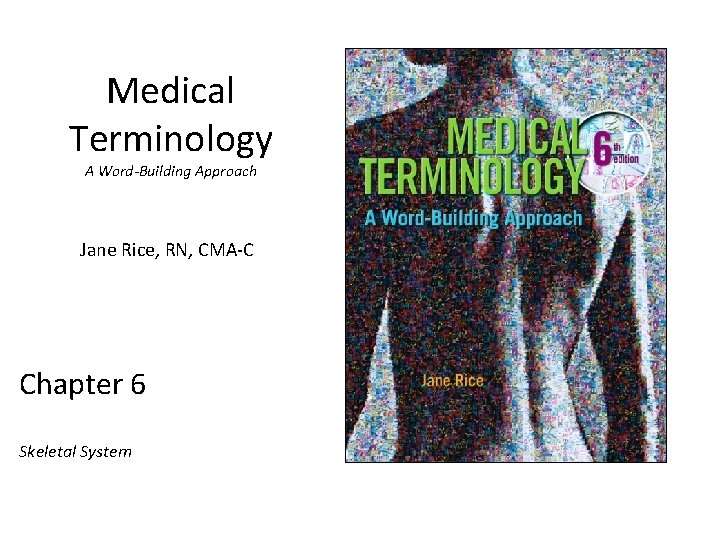 Medical Terminology A Word-Building Approach Jane Rice, RN, CMA-C Chapter 6 Skeletal System 