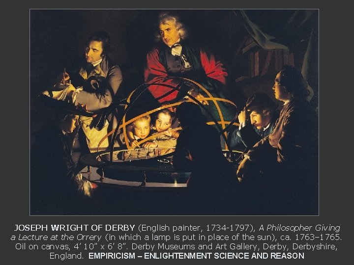 JOSEPH WRIGHT OF DERBY (English painter, 1734 -1797), A Philosopher Giving a Lecture at