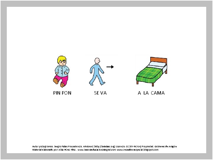 PIN PON SE VA A LA CAMA Autor pictogramas: Sergio Palao Procedencia: ARASAAC (http: