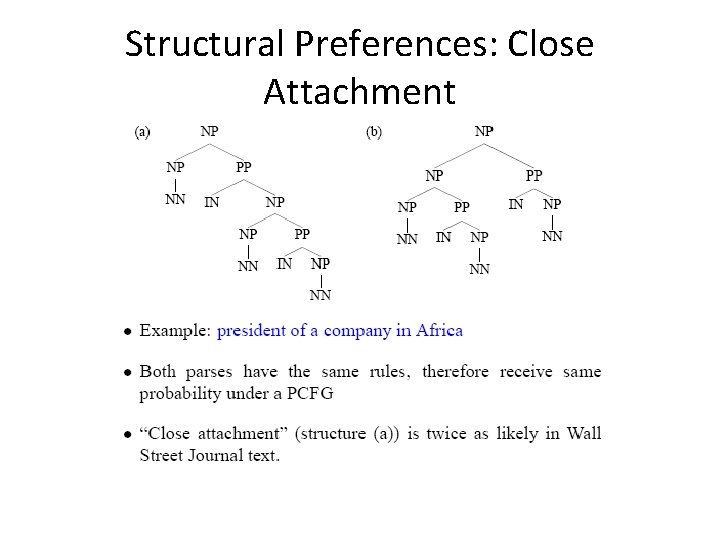 Structural Preferences: Close Attachment 