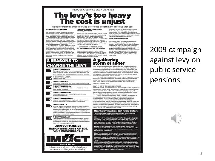 2009 campaign against levy on public service pensions 8 